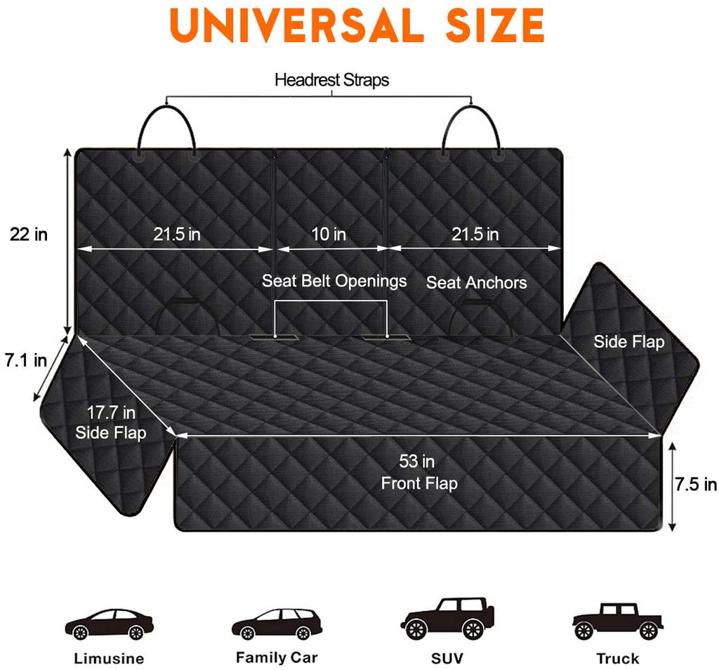 Dog Car Seat Cover Back Seat Cover for Dogs Pet Car
